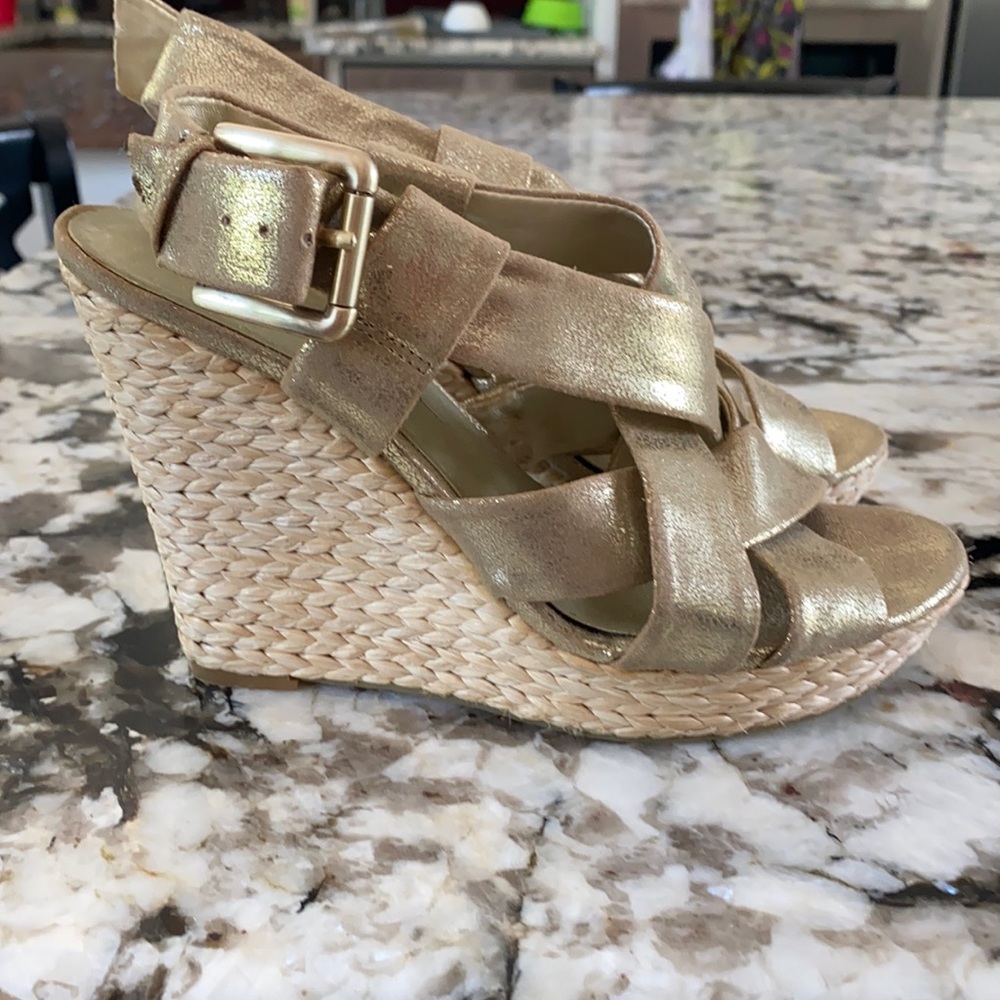 Women’s gold strappy sandals